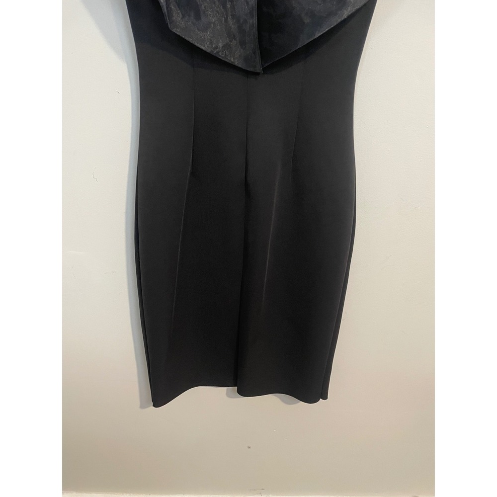 Eliza J Organza Ruffle Cocktail Dress Black Size 6 Cocktail Party Wedding Guest - Picture 7 of 11
